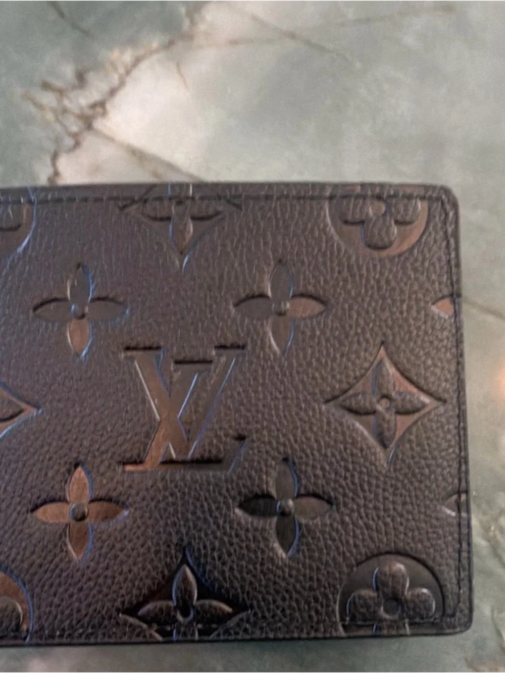 Louis Vuitton Dark Brown Monogram Embossed Card Holder
